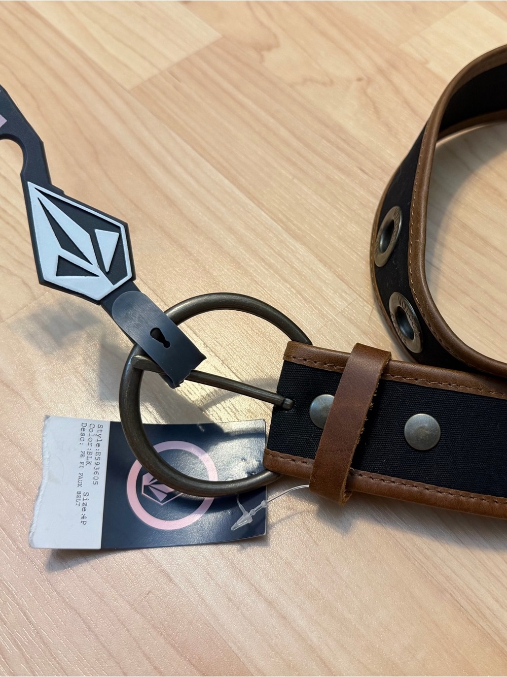 Volcom Stone Skate Surf Faux Leather Belt Vintage Y2K Women's Girls Size M